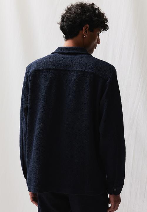 H&M - Regular fit bouclé jersey shirt - blue