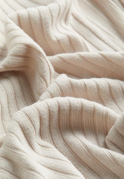 H&M - Ribbed bodycon dress - light greige