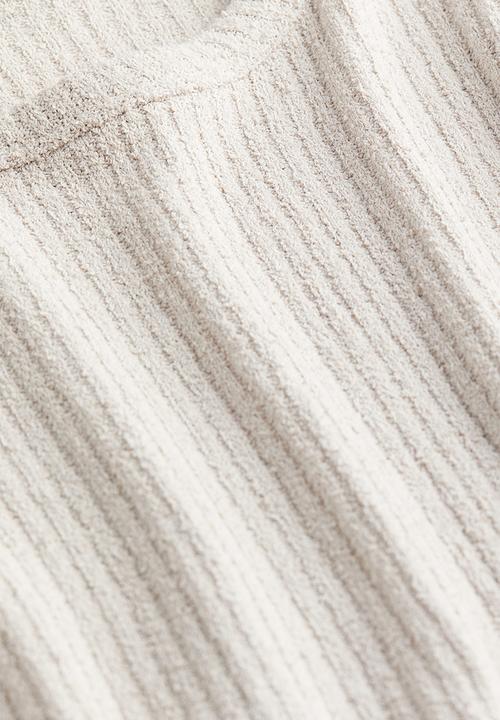 H&M - Regular fit textured jersey top - light greige