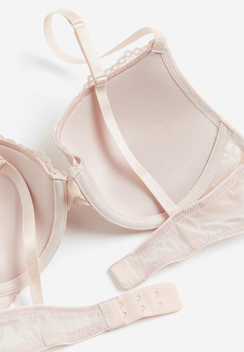 H&M - Lace push-up bra - pink