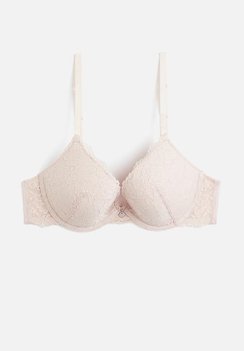 H&M - Lace push-up bra - pink