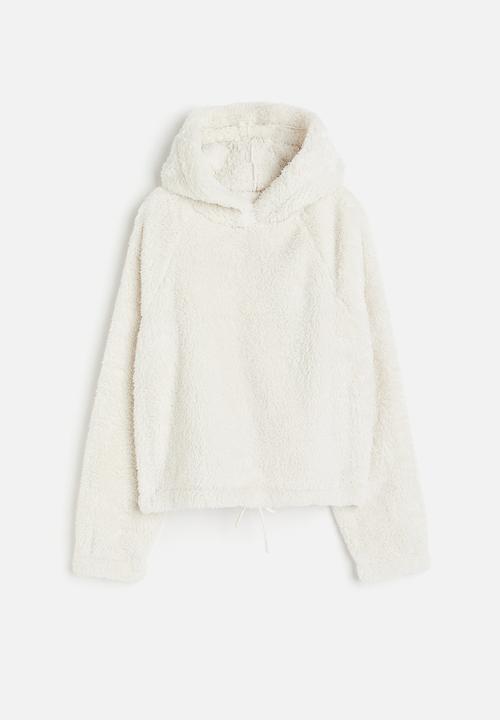 H&M - Pile hoodie - cream