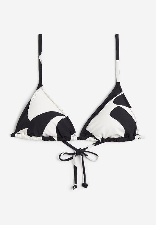 H&M - Padded triangle bikini top - black & white
