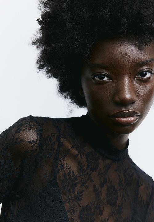 H&M - Turtleneck thong body - black