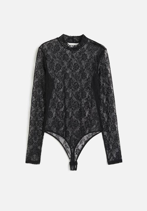 H&M - Turtleneck thong body - black