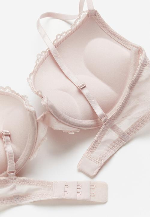 H&M - Lace super push-up bra - pink