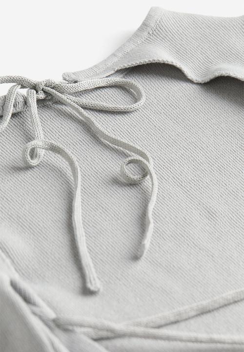 H&M - Open-backed knitted top - light grey