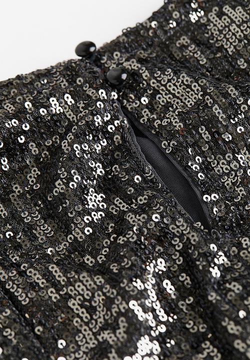 H&M - Sequined top - dark grey sequins