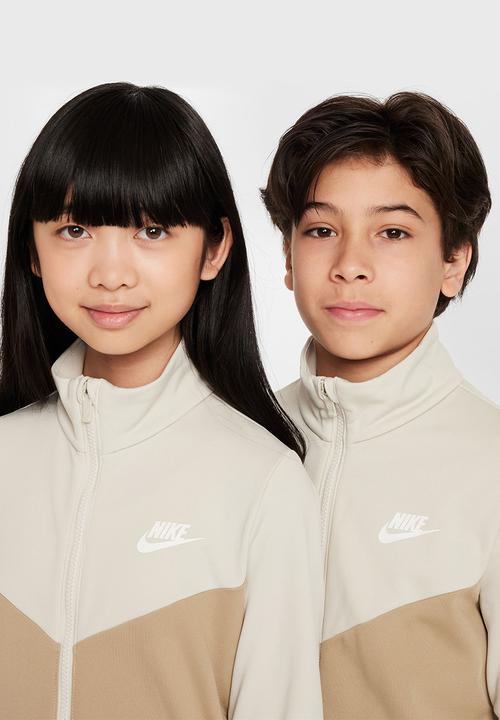 Nike - K nsw tracksuit poly fz hbr - light bone/khaki/white