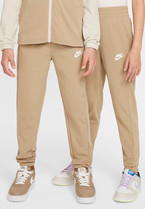 Nike - K nsw tracksuit poly fz hbr - light bone/khaki/white