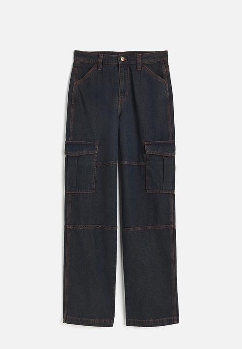 H&M - Denim cargo trousers - dark denim blue