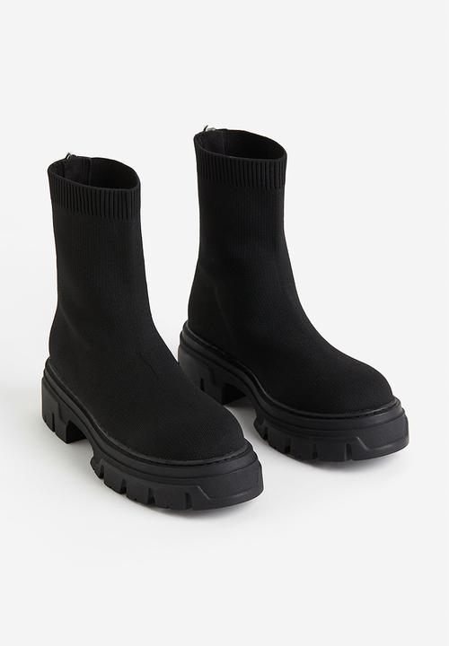 H&M - Chunky sock boots - black