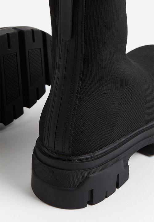 H&M - Chunky sock boots - black