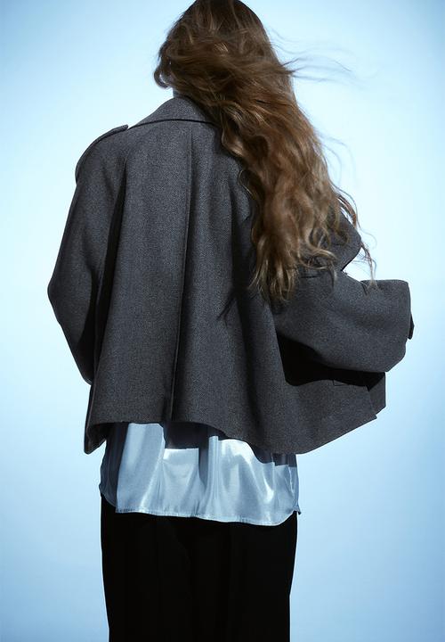 H&M - Double-breasted jacket - dark grey marl