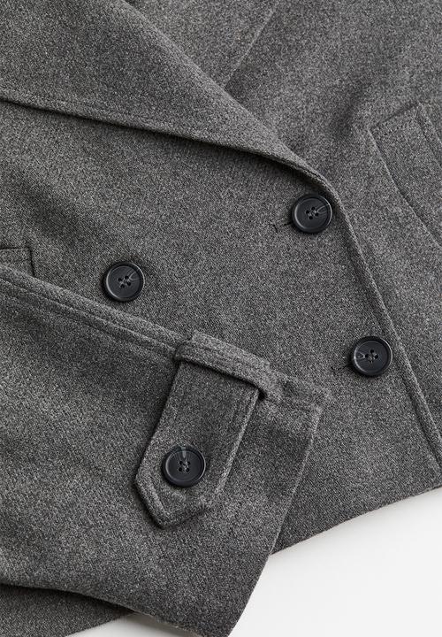 H&M - Double-breasted jacket - dark grey marl
