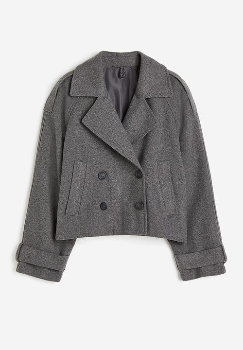 H&M - Double-breasted jacket - dark grey marl