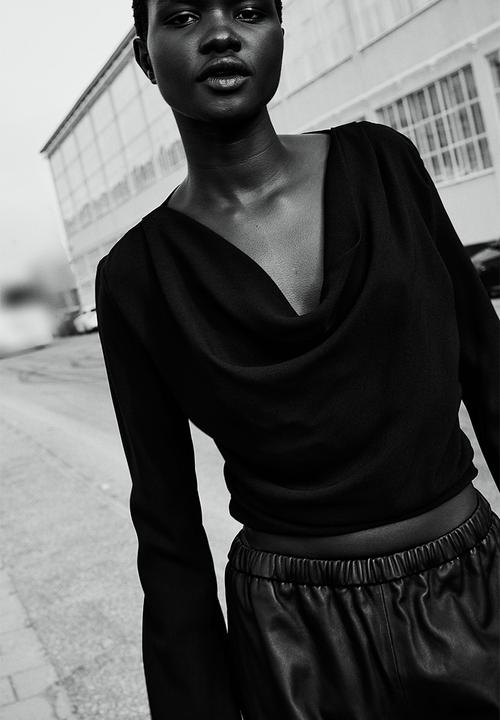 H&M - Cowl-neck blouse - black
