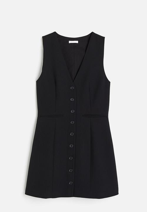 H&M - Button-front dress - black
