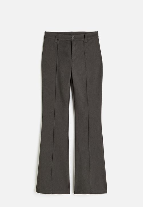 H&M - Flared tailored trousers - dark grey marl