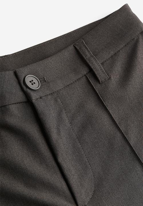 H&M - Flared tailored trousers - dark grey marl