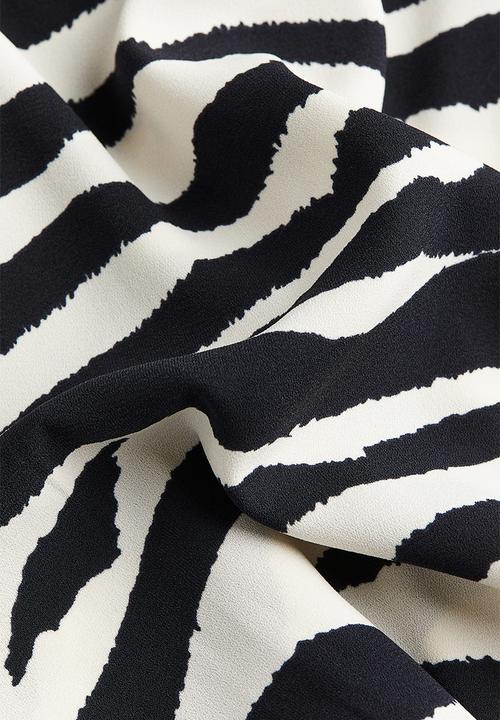 H&M - Draped wrap dress - black/zebra print
