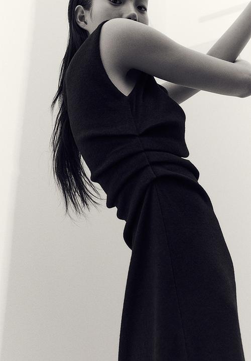 H&M - Draped jersey dress - black