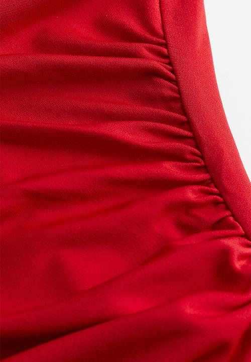 H&M - Draped bodycon dress - red