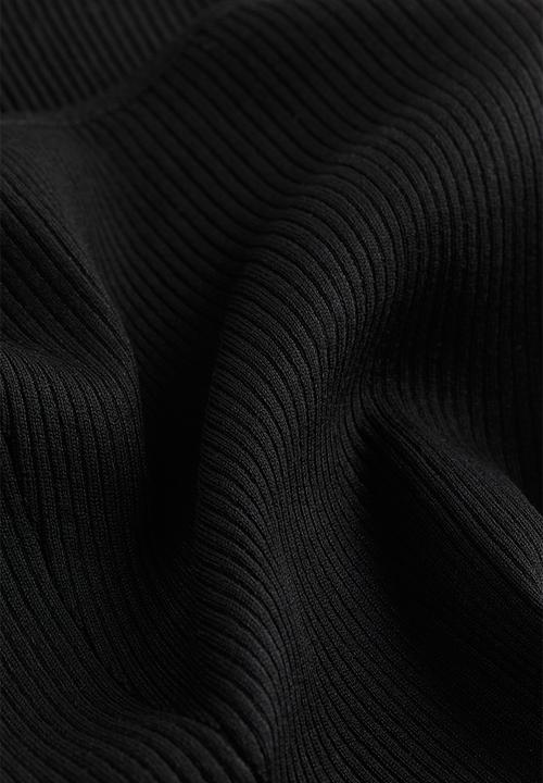 H&M - Fitted square-neck top - black
