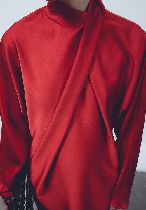 H&M - Draped dress - red