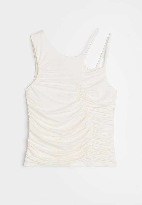 H&M - Gathered asymmetric top - cream