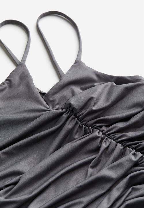 H&M - Gathered asymmetric top - grey