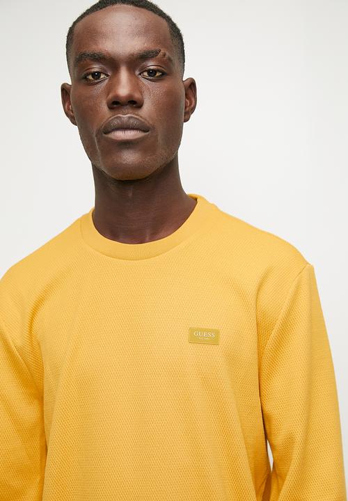 GUESS - Brand new tech stretch crew neck sweatshirt - gold flake
