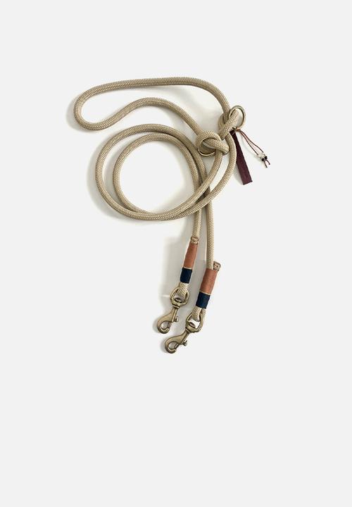 Houndstooth - 4-Way Double Clasp Lead - stone