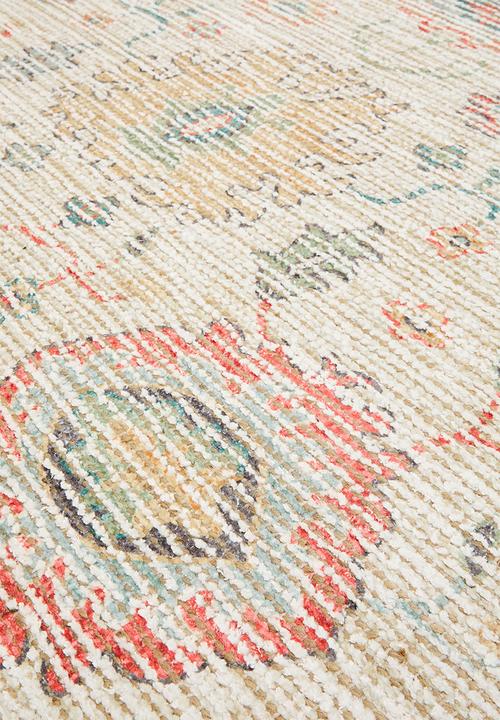 Sixth Floor - Floral Damask Jute Wool Blend Rug