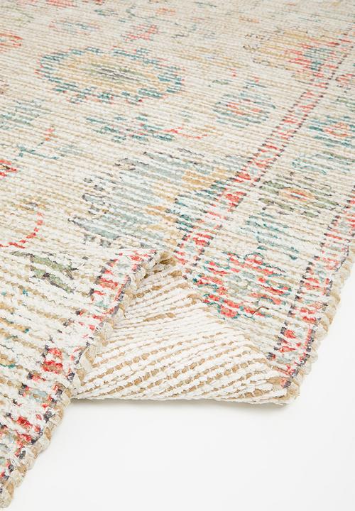 Sixth Floor - Floral Damask Jute Wool Blend Rug