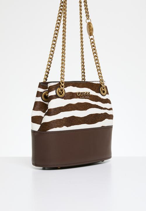 GUESS - Iseline bucket - brown zebra