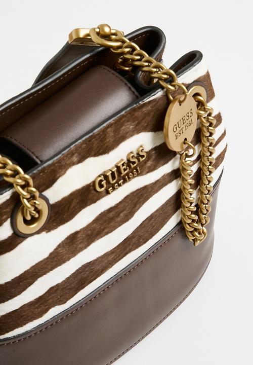 GUESS - Iseline bucket - brown zebra