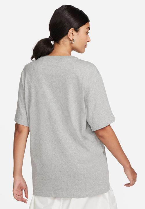 Nike - W nsw tee essntl lbr - dk grey heather/black