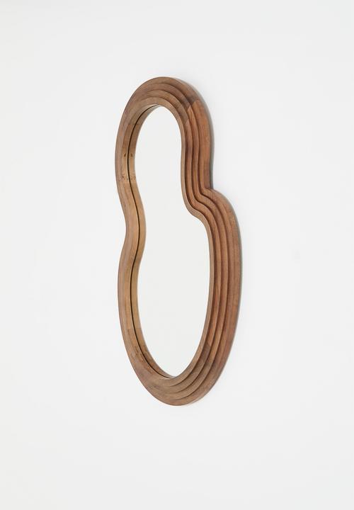 Sixth Floor - Curvy Mirror Walnut - brown