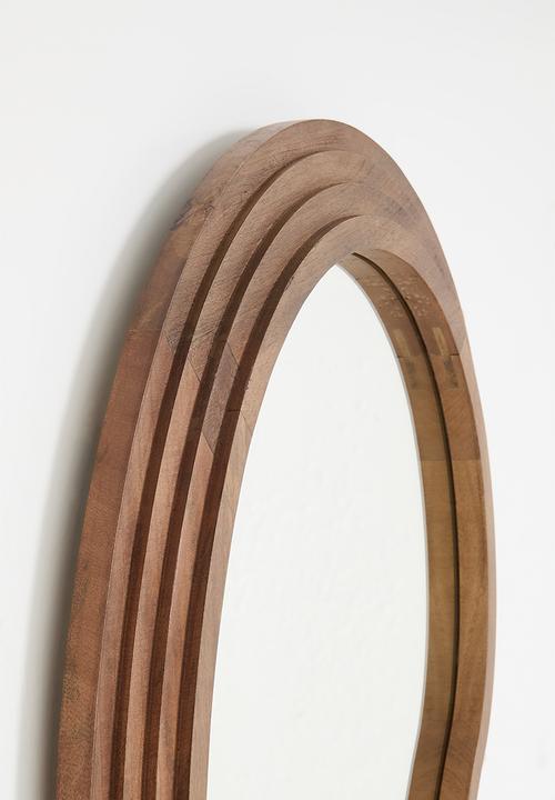 Sixth Floor - Curvy Mirror Walnut - brown