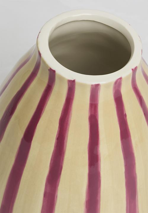 Sixth Floor - Ceramic Painted Stripe Vase - multi
