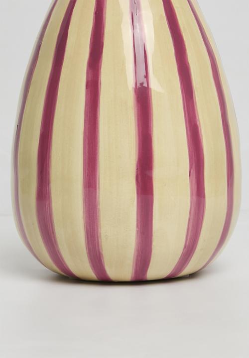 Sixth Floor - Ceramic Painted Stripe Vase - multi