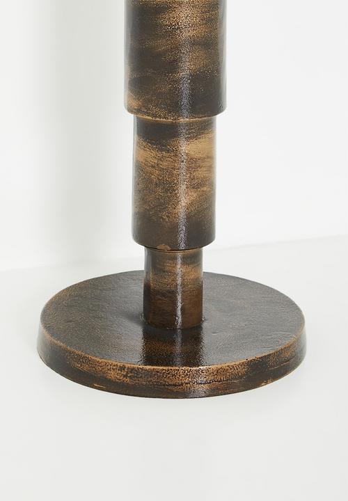 Sixth Floor - Mirage totem Side Table-Brass Antique