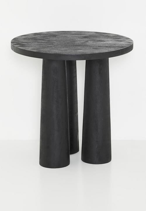 Sixth Floor - Luna wooden Round Side Table-Black