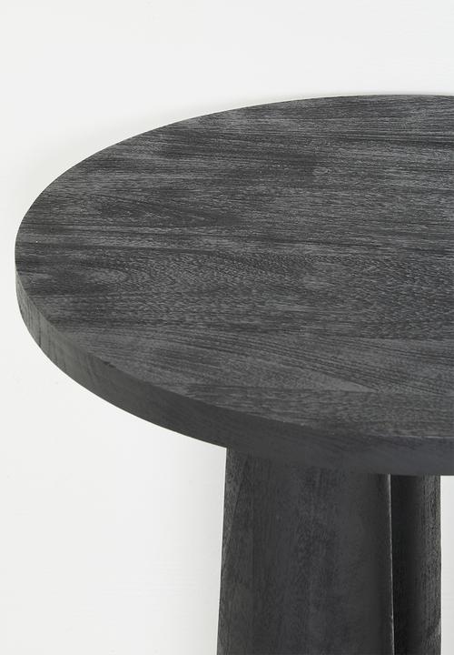 Sixth Floor - Luna wooden Round Side Table-Black