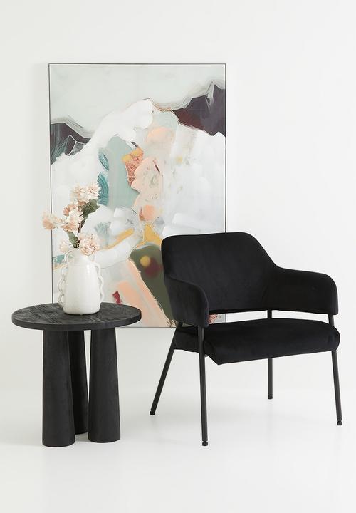 Sixth Floor - Luna wooden Round Side Table-Black