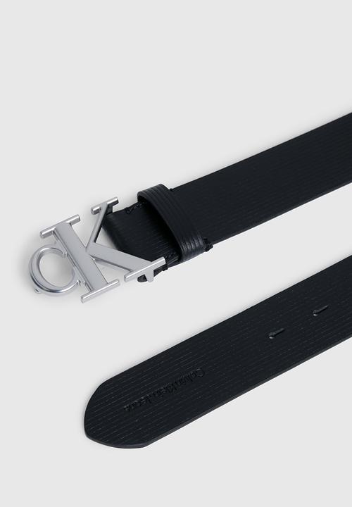 Calvin Klein - Round Mono Plaque Lthr Belt 40mm - Black