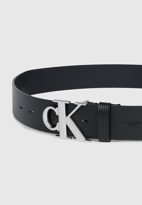 Calvin Klein - Round Mono Plaque Lthr Belt 40mm - Black