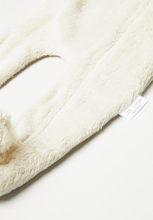 Little Lumps - Fleece zip babygrow - beige