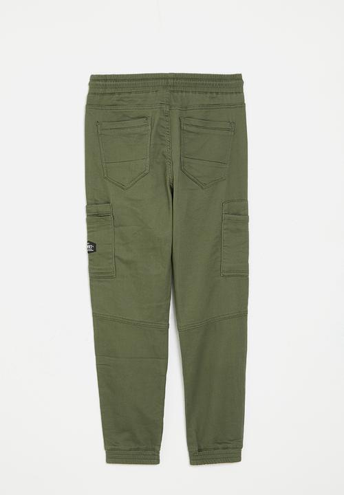 SOVIET - Boys fashion cargo jogger - olive